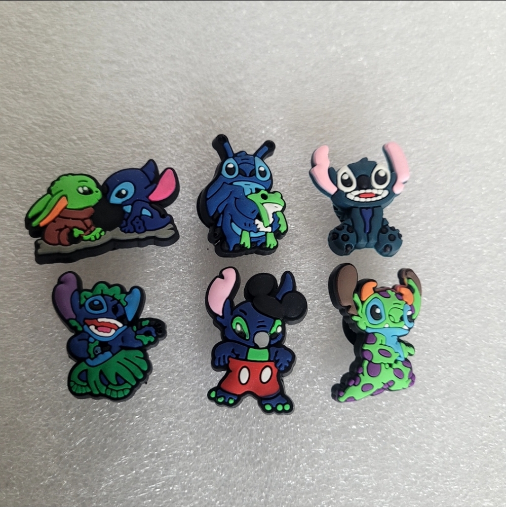 6pc Stitch Croc Charm Jibbitz